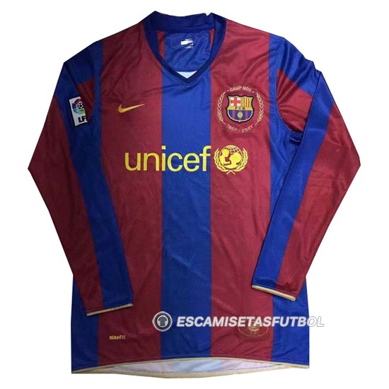 Camiseta Barcelona 50 Anos Edicion Conmemorativa Manga Larga Retro 2007-2008 - Haga un click en la imagen para cerrar
